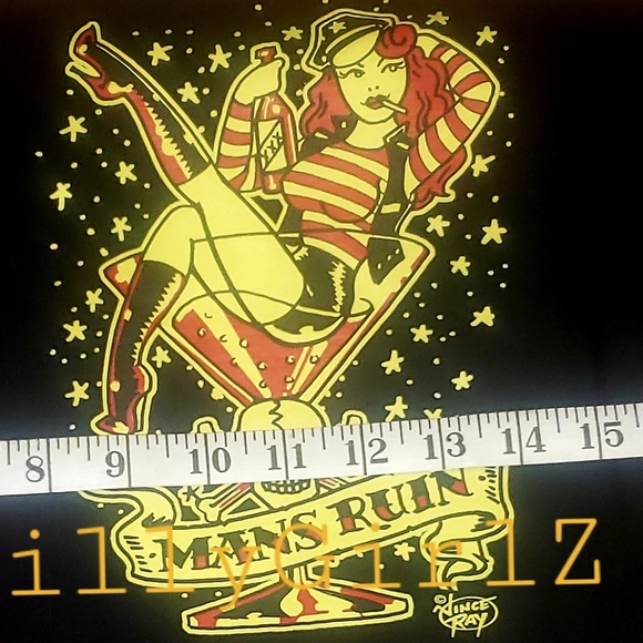 Sourpuss Man's Ruin Pinup Girl Martini Glass Tattoo Flash Laptop Messenger Bag - Picture 16 of 16